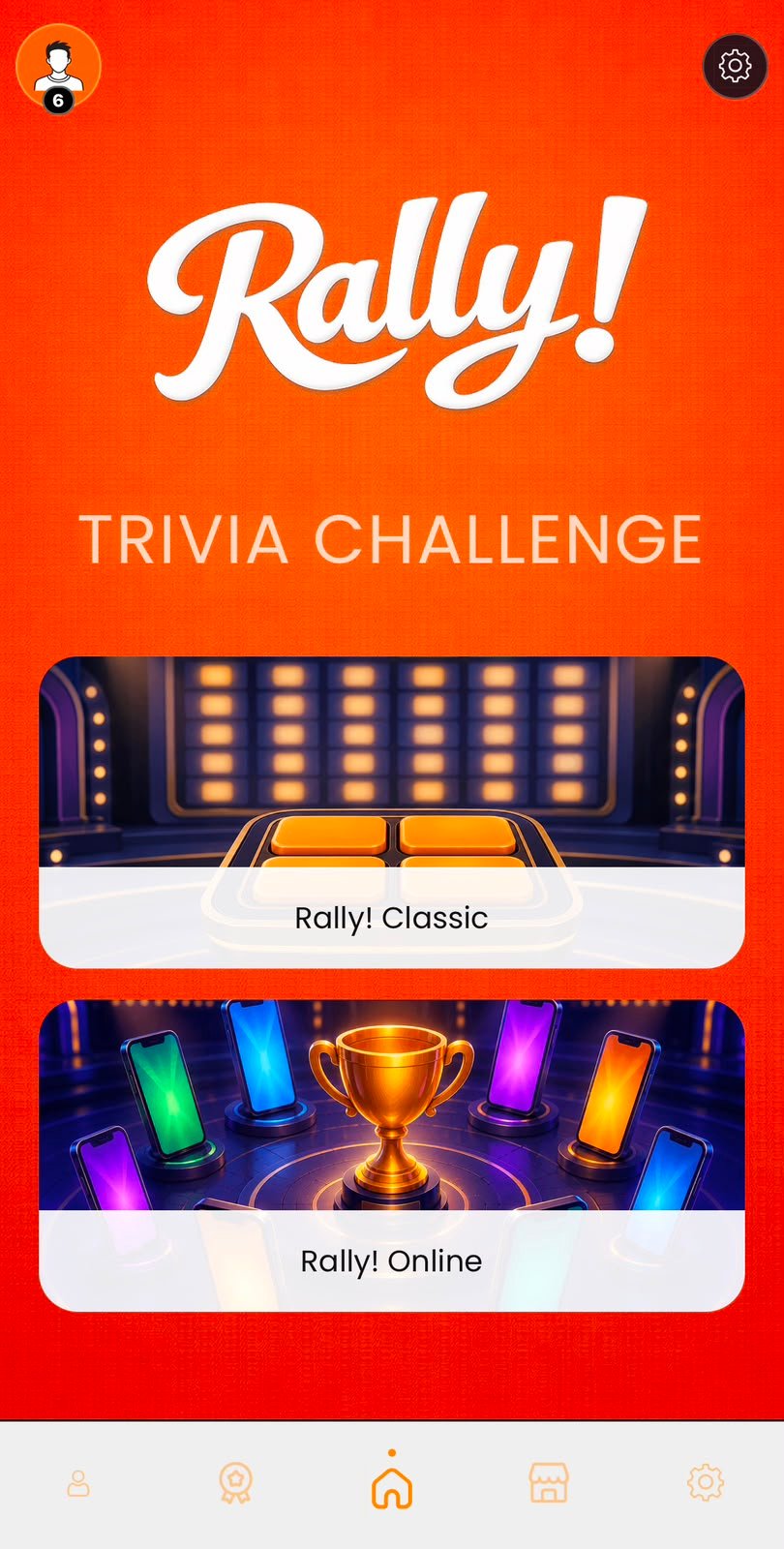 Rally home screen with Classic and Online modes