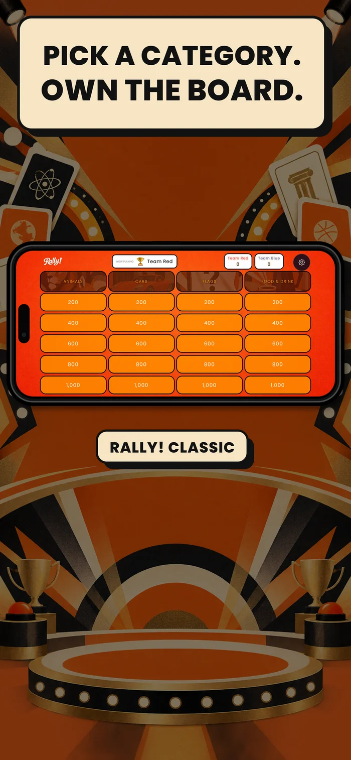 Pick a category and own the Rally Classic board